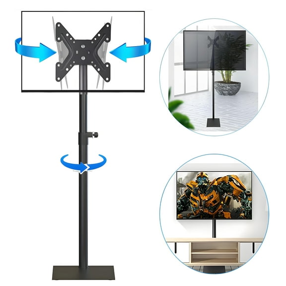 Gtouse Floor TV Stand, Height Adjustable TV Mount Swivel, TV Floor Stand for 14 to 43 inches Flat Screen or Curved Monitors