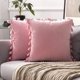 thumbnail image 1 of Wekity Paquete de 2 fundas de almohada decorativas de terciopelo suave y sólido con flecos de borlas, funda de cojín con acento bohemio para sofá cama (20 x 20 pulgadas, brillante, 1 of 4