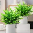 thumbnail image 4 of 4 Bundles Fern Outdoor Artificial UV Resistant Ferns Shrubs Greenery Stems for Garden Front Porch Patio Indoor Home Office Window Box Table Decorations and Landscaping, 4 of 9