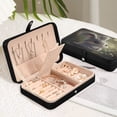 thumbnail image 6 of Leather Jewelry Box Rectangular 8.27x5.5x1.78In Travel Jewelry Storage Earrings Necklace Bracelet Watch Brooch Storage Super Beautiful Grey Rabbit, 6 of 8