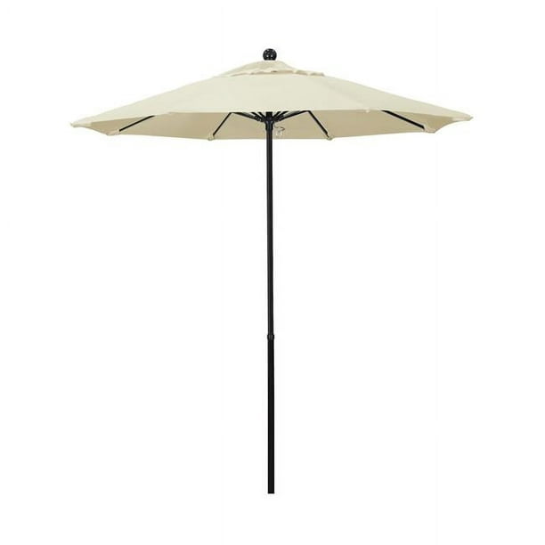 California Umbrella EFFO758-5453 7,5 Pieds Poulie Complète en Fibre de Verre Marché Ouvert Parapluie - Noir et Sunbrella-Toile