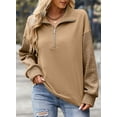 thumbnail image 6 of DOKOTOO Womens Sweatshirts Casual Long Sleeve Half Zip Sweatshirt Loose Pullover Tops Fall Quarter Zipper Hoodies S-2XL, 6 of 9
