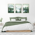 thumbnail image 4 of Watercolor Mountain Framed Canvas Wall Art Set, Boho Forest Wall Decor, Nature Green Pines Wall Painting, Forest Wilderness Artwork for Living Room, Bedroom, Dining Room, Office - 16"x24"x3, 4 of 7