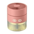 thumbnail image 2 of USB Humidifying Desk Fan - 3-Speed Cooling Fan with Atomizer, Foldable & Adjustable, Quiet 22dB, Night Light, Type-C Rechargeable (Pink), 2 of 6