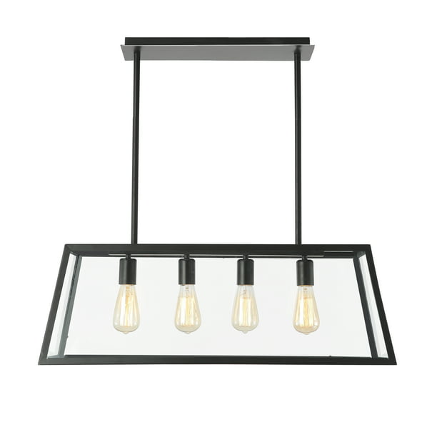 Light Society Morley Glass Chandelier, Morley 6 Light Black Chandelier With Clear Glass Shaded