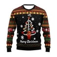 thumbnail image 1 of VBARHMQRT Sweats à Capuche pour Adolescents Hommes Automne et Hiver Imprimé 3D Noël Pull Rayé Col Rond Père Noël, 1 of 3