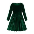 thumbnail image 4 of ATOGUTA Girls Hoilday Dresses Kids Long Sleeve Party Birthday Prom Formal Fancy Midi Dress Size 5T-15, Green, 4 of 6
