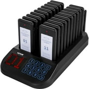 VEVOR F103 Restaurant Pager 20 Coasters Paging System Max 98 Nursery Pager Wireless Paging Queuing Calling System Touch Keyboard with Vibration, Flashing and Buzzer for Social Distance Hotel and Cafe