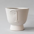 thumbnail image 1 of Ensemble de 4 Jardinières Rondes Visage Abstrait, 1 of 2