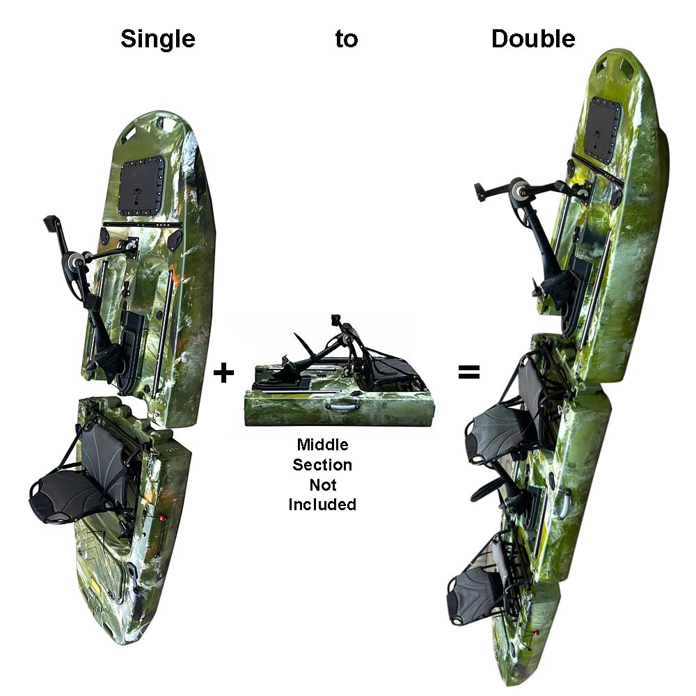 9.5ft Modular Propeller Drive Fishing Kayak Super Lightweight, 380lbs Capacity | Easy to Store - Easy to Carry | Beats Inflatables | No roof Racks - no Wall Racks