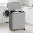 thumbnail image 2 of 39.63Gal Rolling Laundry Hamper with Lid, Large Laundry Basket on Wheels with 2 Removable Bags, for Bedroom Bathroom Dorm Laundry Room, Ideal Gift, 2 of 10