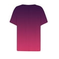 thumbnail image 5 of QATAINLAV Womens Tops Loose Fit Button V Neck Henley Shirts Trendy Eyelet Embroidery Tshirts Gradient Print Short Sleeve Tees Today's Sales Purple L, 5 of 6