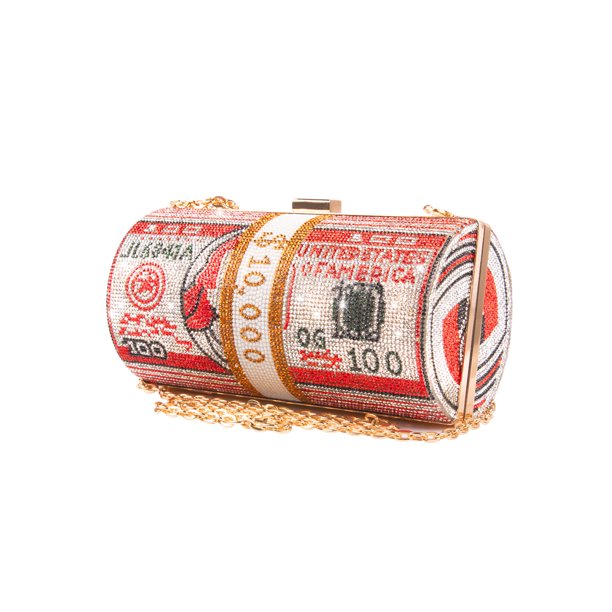 Gripit Rhinestone Clutch Purses for Women,Realistic Money Bag Purses