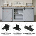 thumbnail image 4 of Kit de hardware para puerta corrediza de granero mini de 6 pies para 2 puertas de closet, riel plano con rodillo en forma de J, para armarios, vestidores y soportes de TV, 4 of 6