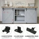 thumbnail image 4 of Kit de hardware para puerta corrediza de granero mini de 6 pies para 2 puertas de closet, riel plano con rodillo en forma de J, para armarios, vestidores y soportes de TV, 4 of 6