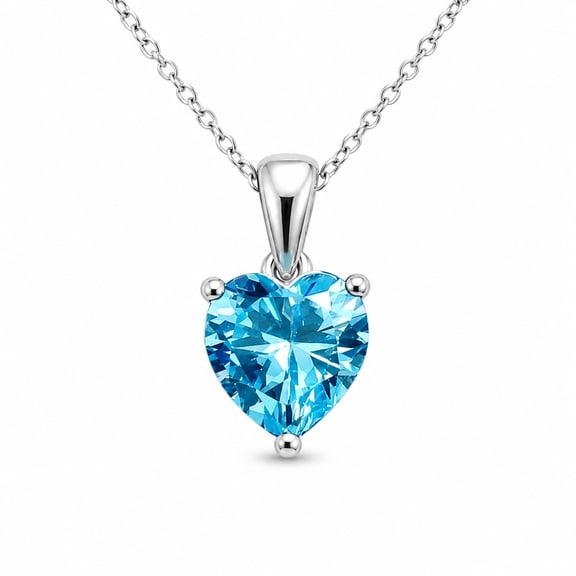 Natural Blue Sapphire 925 Sterling Sliver Pendant, 12 Carat, Heart Shape