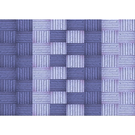 Ahgly Company Machine Washable Indoor Rectangle Transitional Deep Periwinkle Purple Area Rugs, 5' x 7'