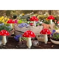thumbnail image 6 of 8-Pack Red Mushroom Solar Lights for Outdoor Garden Decor, 6 of 7