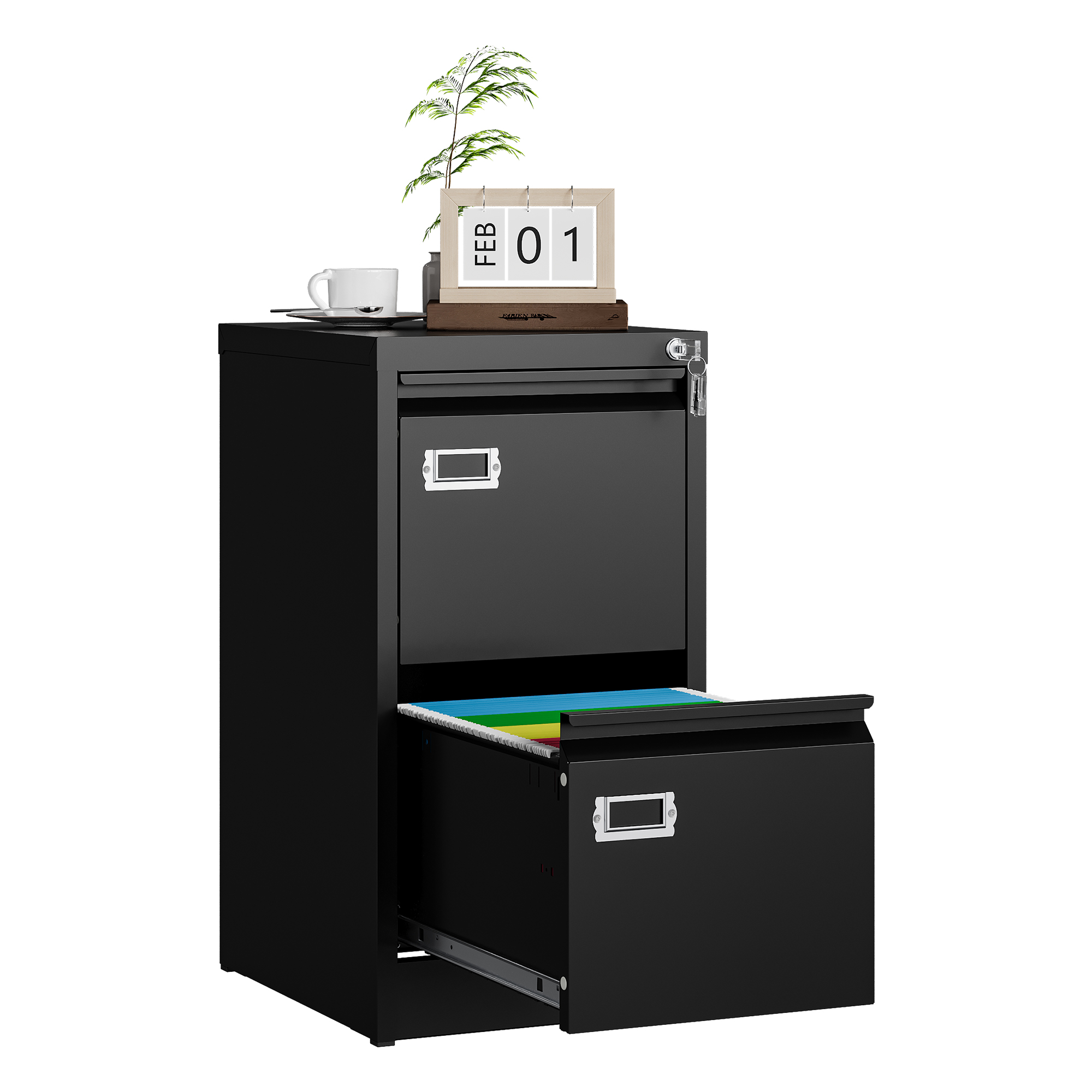 2 Drawer - Black