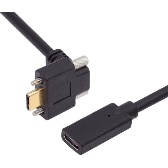 shiyou-USB-C USB 3.1 Type C Up Angled Male to Female Extension Data Screw Locking Cable for for Realsense Camera VR Quest Link