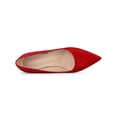 thumbnail image 4 of BLISSFUL STEP Women's Pointed Toe Printed Slip on Kitten Heel Pumps Red 9.5, 4 of 6