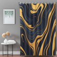 thumbnail image 2 of Bathroom Shower Curtain Abstraction Marble Texture Pattern Waterproof Shower Curtains with Hooks, Gold Striped Bath Curtains Bathtub Curtain Home Decor 72x84in, 2 of 9