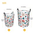 thumbnail image 2 of Laundry Basket, Watercolor Marine Laundry Hamper Waterproof Laundry Bag Clothes Hamper Laundry Bin with Handles for Bedroom, Living Room, Kids Room, 2 of 6