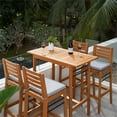 thumbnail image 4 of Vifah Gloucester 5-Piece Solid Wood Patio Counter Height Dining Set - Golden Oak, 4 of 9