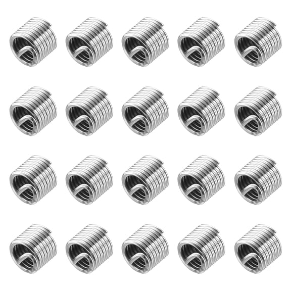 Uxcell 20pcs 10-32 UNF 1.5D Wire Thread Inserts 304 Stainless Steel Helical Type Repair Kit