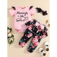 thumbnail image 6 of Dooleck Infant Baby Girls Clothes Mommy's Little Girl Newborn Outfit Clothing Ruffle Romper Floral Pant, 6 of 7