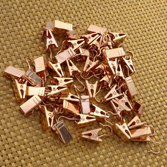 Mobutofu 100Pcs Iron Window Curtain Hooks for Home Decor and Bathroom Use