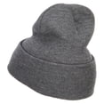 thumbnail image 3 of Peace Symbol Embroidered Long Beanie - Grey OSFM, 3 of 5