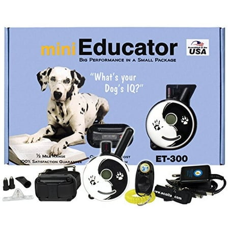 E-Collar - ET-300ZEN - 1/2 Mile Remote Waterproof Trainer Mini Educator - Static, Vibration and Sound Stimulation Collar with PetsTEK Dog Training Cli