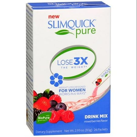 SLIMQUICK ULTRA Fat Burner Packets Petits fruits 26 Chaque (pack de 2)