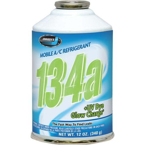 Johnsen's 6313 R134a Refrigerant w/UV Dye for MVAC use in a 12oz Self-Sealing Container 4Pack