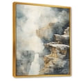 thumbnail image 2 of Designart "Adventure Scene: Waterfall in Gold & Grey II" Waterfall Floater Framed Canvas Art Print, 2 of 5