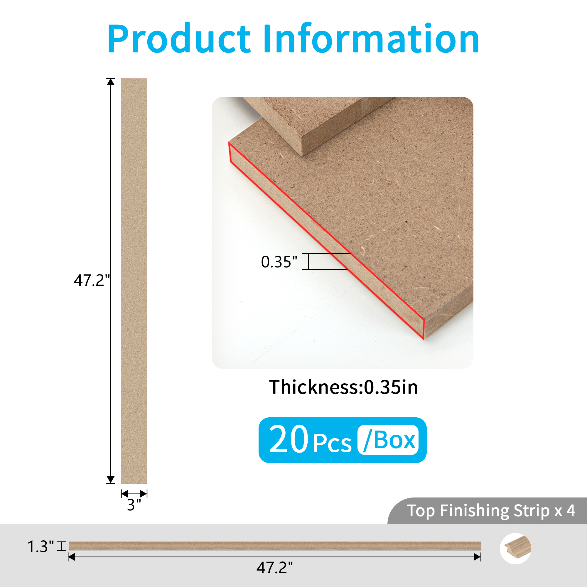 Art3d Paintable Board & Batten Wall Panel Kit,Premade Wainscoting,Chair Rail,Easy Install MDF Accent Wall for Living Room & Bedroom,20-Pack