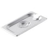 Cover Stainless Steel Steam Pan Notched 1/9 , Stainless Steel, Silver,32 packs