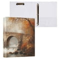thumbnail image 3 of Bridges and Rivers Hardcover 3 Ring Binder 1.5” Round Rings Letter Size Paper Pockets for School Office Supplies, 3 of 9