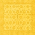 thumbnail image 1 of Ahgly Company Machine Washable Indoor Square Oriental Yellow Traditional Area Rugs, 4' Square, 1 of 4