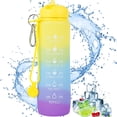 thumbnail image 2 of Vensio -600ml Foldable Silicone Water Bottle with Time Marker and Strap, BPA-Free Leak-Proof Portable Drinking Bottle for Gym School and Hiking, Pink Gradient, 2 of 10