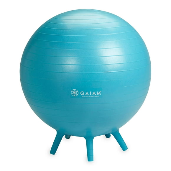 Gaiam Balance Ball Chair - No-Roll Ergonomic Office Chair & Yoga Ball Chair for Home Office Desk with Exercise Guide, Easy Installation Ball Pump, and