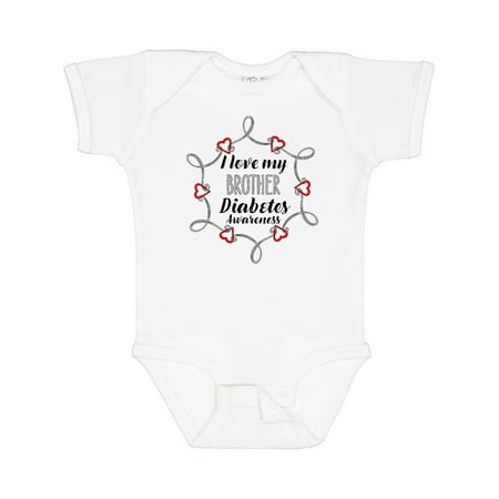 

Inktastic I Love My Brother Diabetes Awareness Gift Baby Boy or Baby Girl Bodysuit