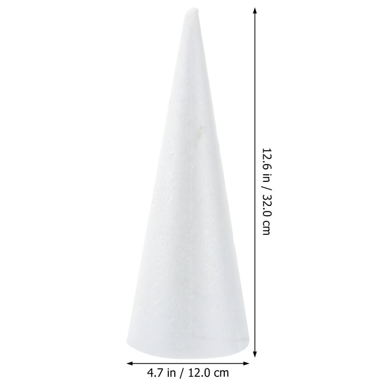 10/15/18.5/24/30cm White Solid Foam DIY Cone Children Handmade Craft Cone  Accessories For Home Craft Christmas