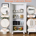 thumbnail image 3 of AISWORD 61" Tall Metal Storage Cabinet with Adjustable Shelves, 2 Doors Steel Cabinet for Office, Garage, Utility Room, Kitchen Storage, White, 3 of 7