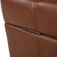 thumbnail image 5 of Noble House Rosalla Faux Leather Storage Ottoman, Cognac Brown, Dark Brown, 5 of 13
