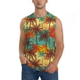 thumbnail image 2 of Fotbe Men's Colorful Hawaii Palms Print Men's Sleeveless Muscle Tank Tops Casual T-Shirts for Gym Workout Beach-3X-Large, 2 of 8