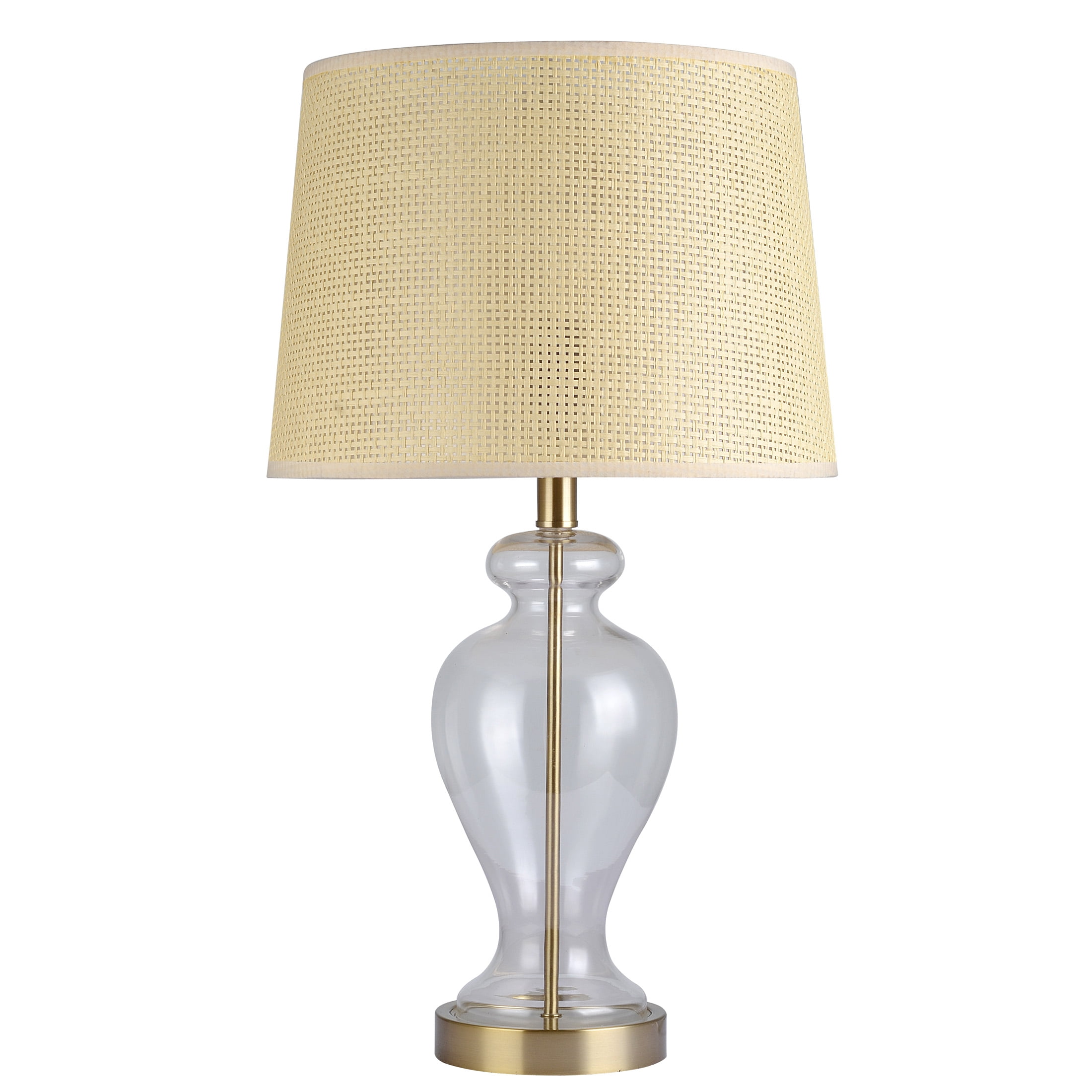 Simplee Adesso Brass and Glass Table Lamp Base, Transitional, 18"H