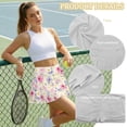 thumbnail image 5 of SEANATIVE Women's Tennis Golf Skirts High Waisted Skorts with Pockets Inner Shorts Pleated Athletic Skirt Breathable Stretchy Golf Pickleball Running Workout Skort, L, Pink Rose Butterfly Daisy, 5 of 7