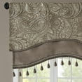 thumbnail image 4 of Madison Park Aubrey Paisley Pattern 50x18 Valance for Adults With Beads Blue Brown Indoor, 4 of 5